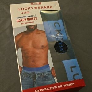 Lucky Brand Essential Boxer Briefs - Blue 4 Pack